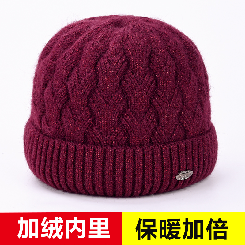 毛线帽休闲秋冬季保暖妈妈棉帽