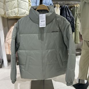 2025年冬季新品男装梭织宽松立领中落肩开襟羽绒服R154115058以纯