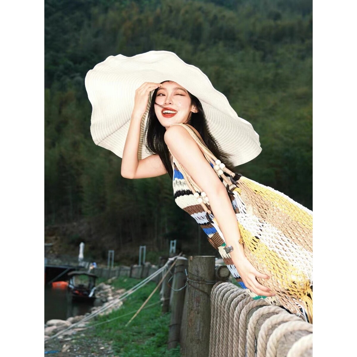 夏季户外遮脸帽子女士透气夏天防紫外线遮阳帽可塑型时尚贵妇帽