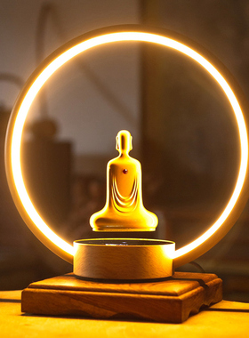全铜佛像磁悬浮灯圈旋转招财公司家居饰品工艺品客厅玄关桌面摆件