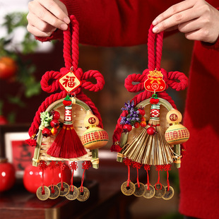 新年万字结2026新款春节入户门门把手挂饰马年扫把簸箕挂件装饰品