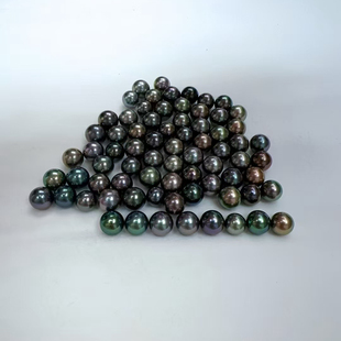 天然海水大溪地黑珍珠正圆裸珠散珠定制项链手链耳钉戒指海洋之泪