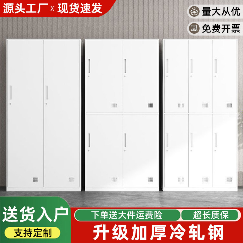 钢制更衣柜办公室铁皮柜子员工储物柜带锁财务凭证柜收纳柜文件柜