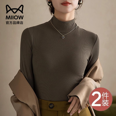 猫人半高领打底衫女秋冬
