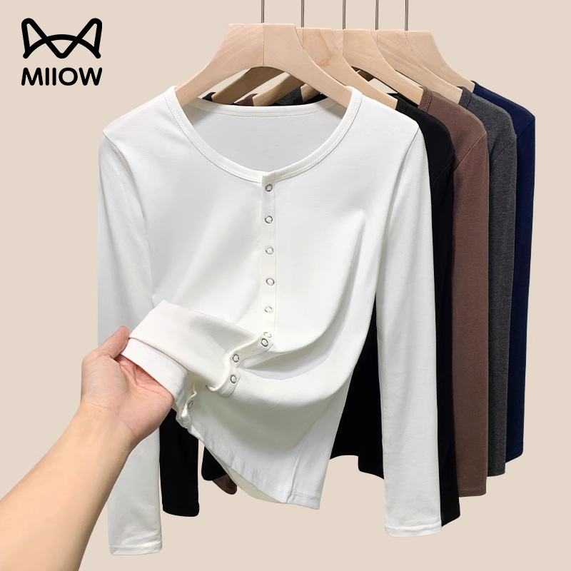 猫人白色内搭打底衫女莫代尔