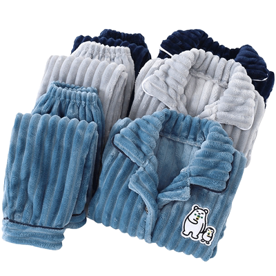 加绒春秋法兰绒儿童睡衣木小蛙