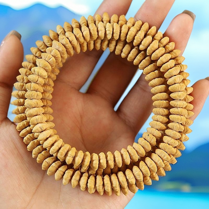 九华山金钱菩提文玩手串女金叶菩提手持佛珠男莲花金钱籽手链小众