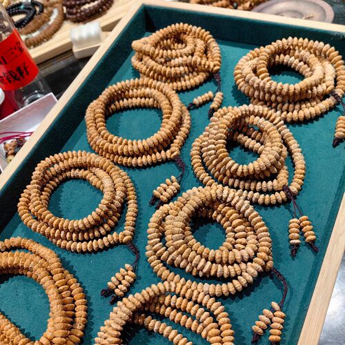 金叶莲花菩提籽佛珠项链配饰男女