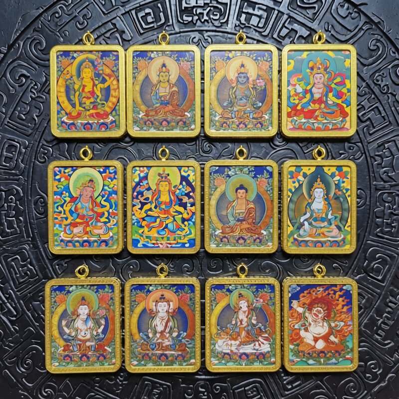 本命佛十二生肖吊坠八大守护神唐卡千手观音佛牌狐狸黄财神送挂绳