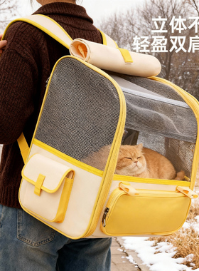 宠物包外出双肩背包猫包便携秋冬加厚大空间斜挎旅行狗包透气轻便