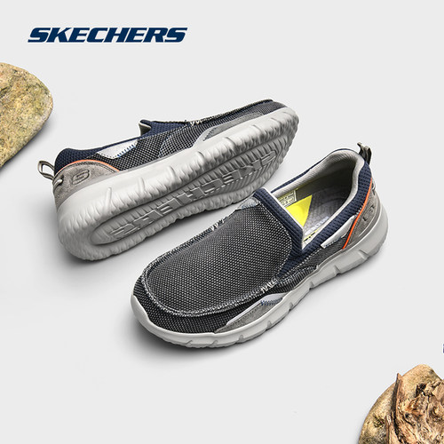 斯凯奇男鞋一脚蹬轻便懒人休闲鞋