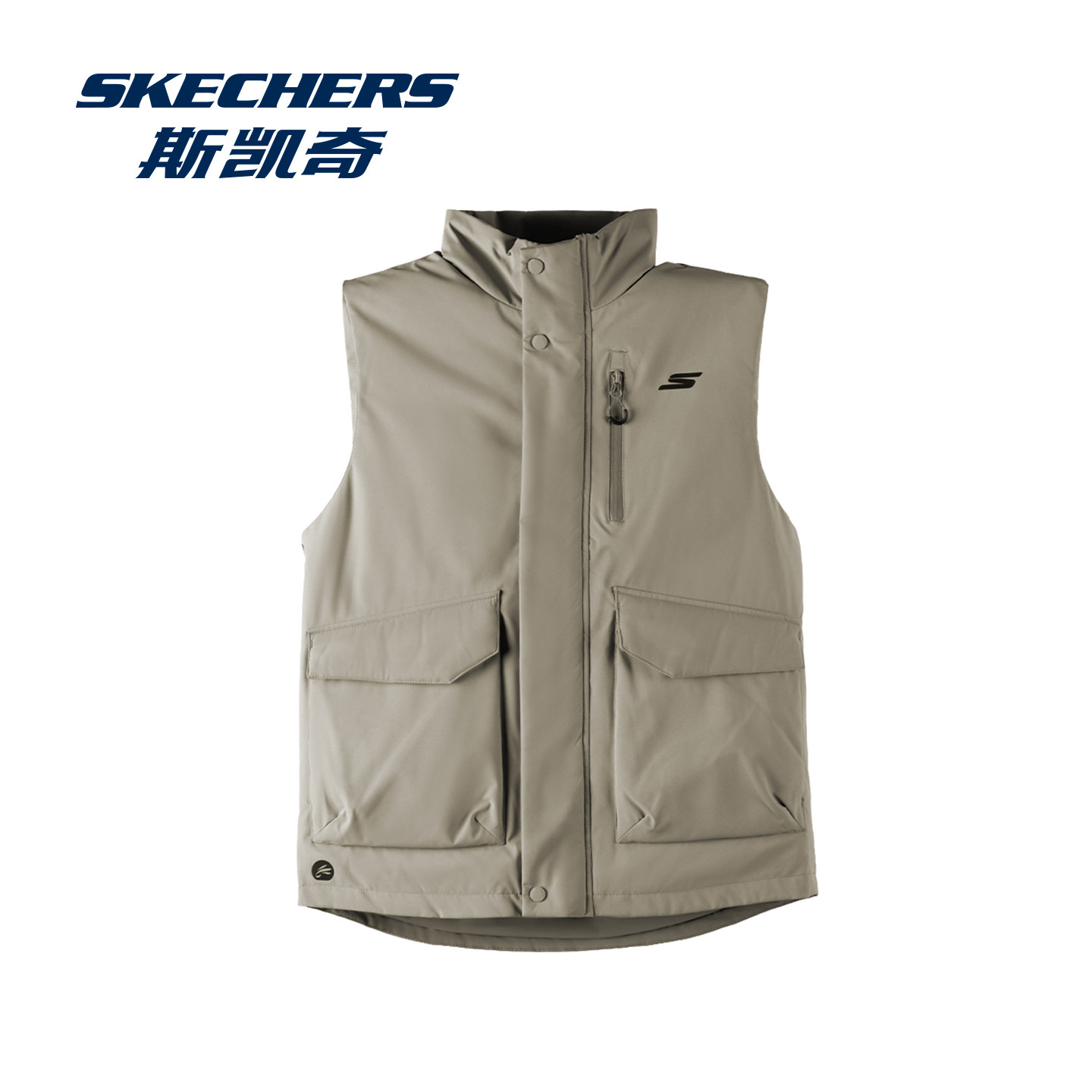 skechers斯凯奇羽绒服男春季外套2026新款轻薄马甲男短款防寒衣服
