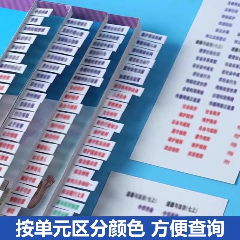 2025中考政治历史书目录标签贴初中生物地理文科综合考试开卷神器速查贴七八九年级人教版教材万唯索引便利贴图片