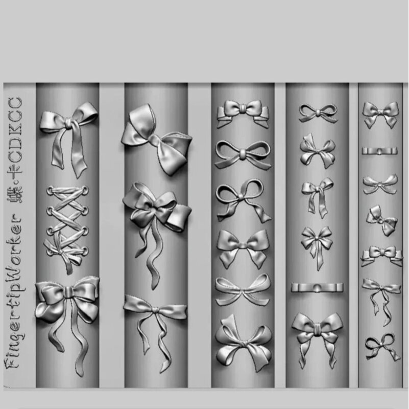 高透模具网红蝴蝶结模具创意diy美甲图案模具3d立体美甲装饰手工