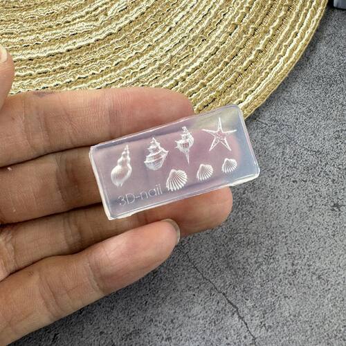 新款海洋贝壳海螺美甲硅胶模具3d浮雕立体冰透指甲装饰工具DIY