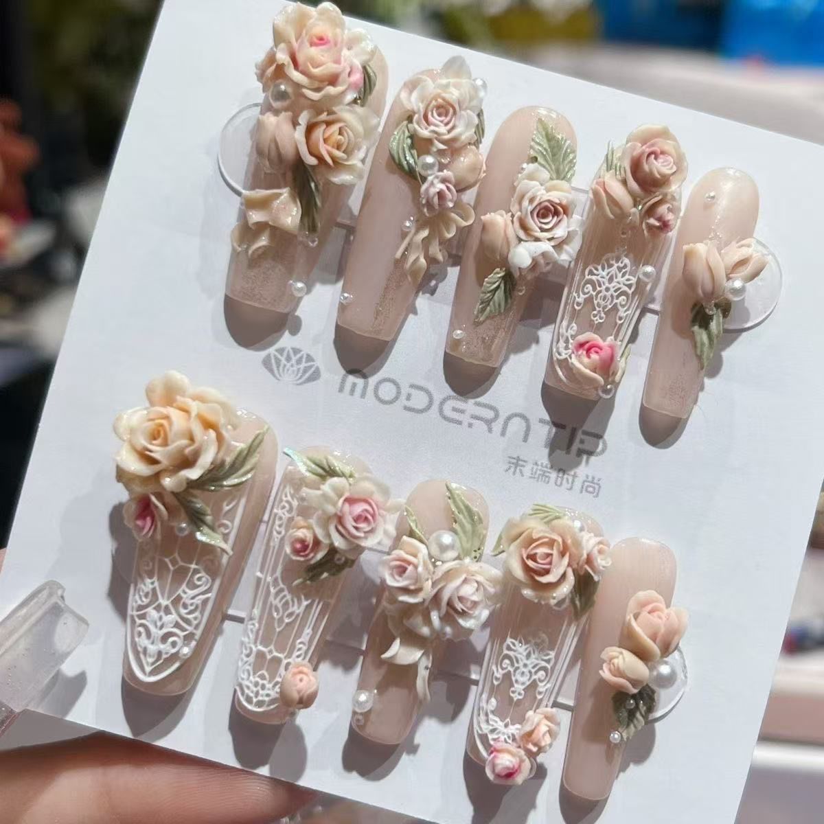 同款玫瑰花高透花月夜美甲模具花朵雕花立体硅胶装饰磨具工具