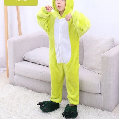 儿童动物连体衣男童女童卡通可爱法绒珊瑚绒天马独角兽兔子睡衣