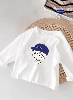 英国netx Road儿童长袖纯棉t恤春秋洋气打底衫网红男女童白色上衣