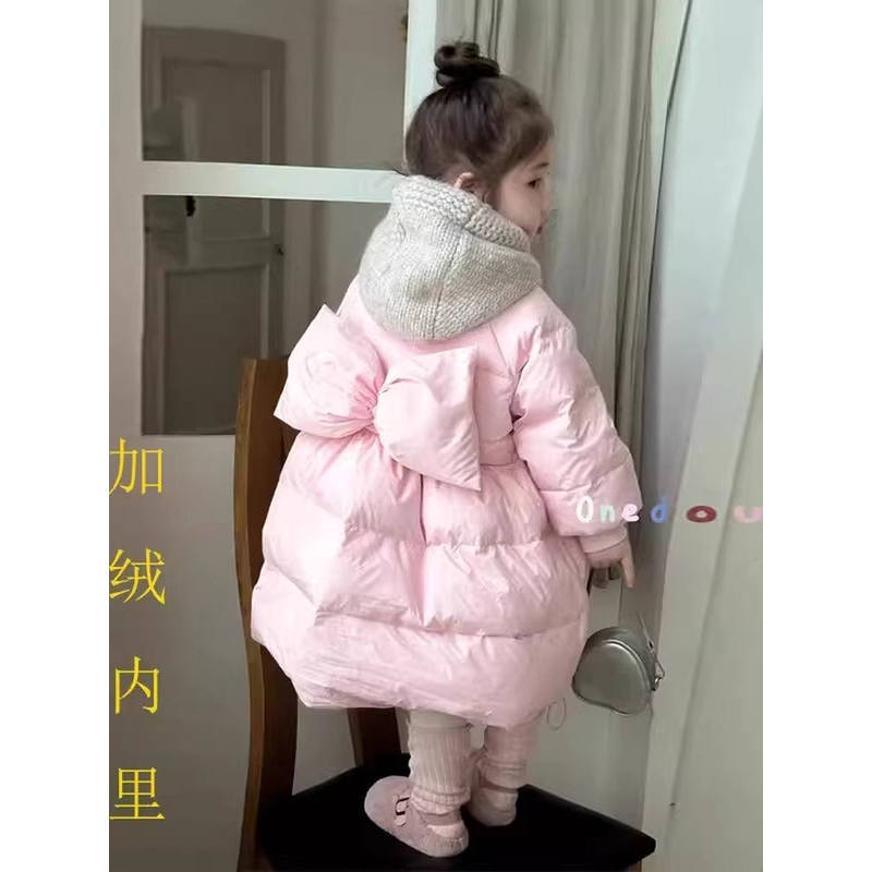 NETX LONG女童棉服外套2025新款儿童加厚冬装中长款冬季洋气棉袄