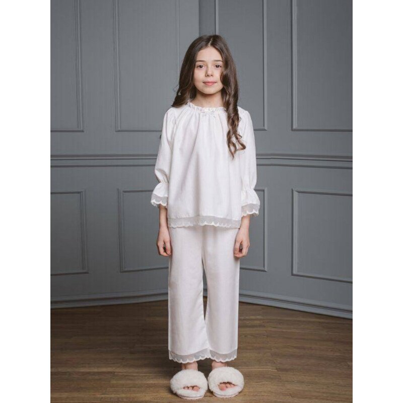 英国LMKL儿童睡衣女童女孩2025新款秋冬季a类纯棉全棉长袖家居服