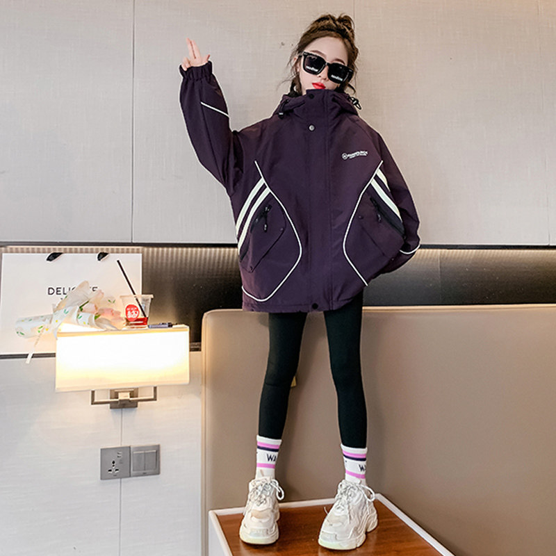 英国MDCW女童外套2025春秋新款洋气夹棉夹克上衣派克服外套