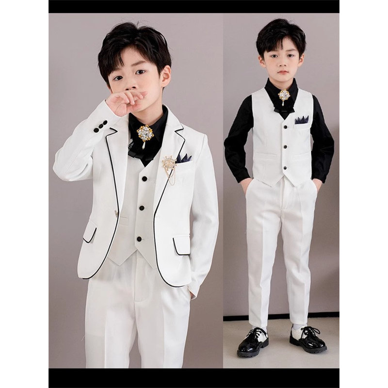 韩国Uamtor男童西装礼服套装春秋新款高级感花童帅气主持人演出服