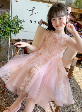 英国netx ttat女童连衣裙夏装2025新款儿童洋气宝宝背心公主裙子