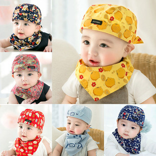 英国DGKP新生儿男宝宝帽子春秋薄款帅气海盗帽婴儿胎帽口水巾套装