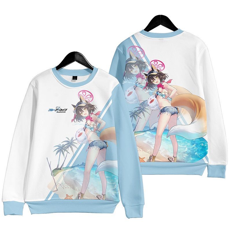 蔚蓝档案周边圆领加绒卫衣泉奈日富美伊吹cos动漫衣服