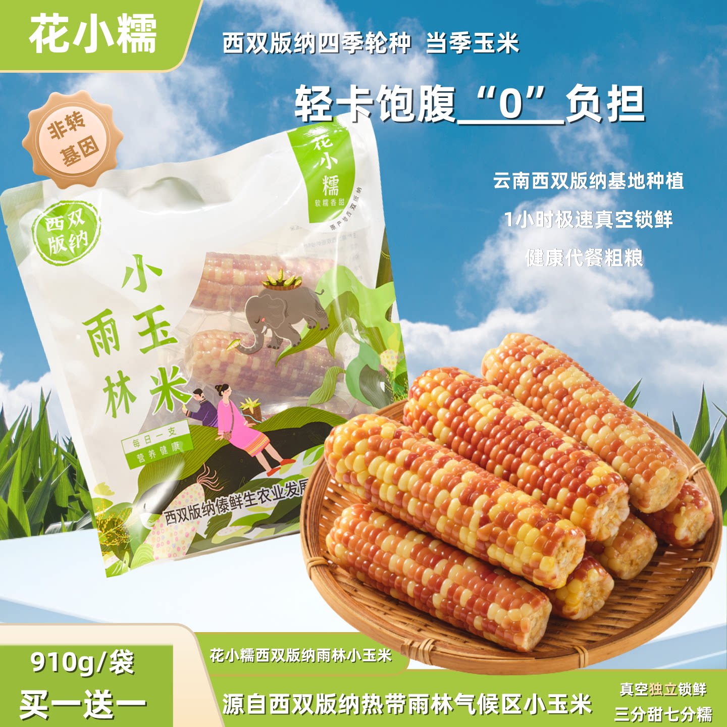 花小糯西双版纳当季无添加非转基因小玉米糯玉米早餐粗粮主食花糯