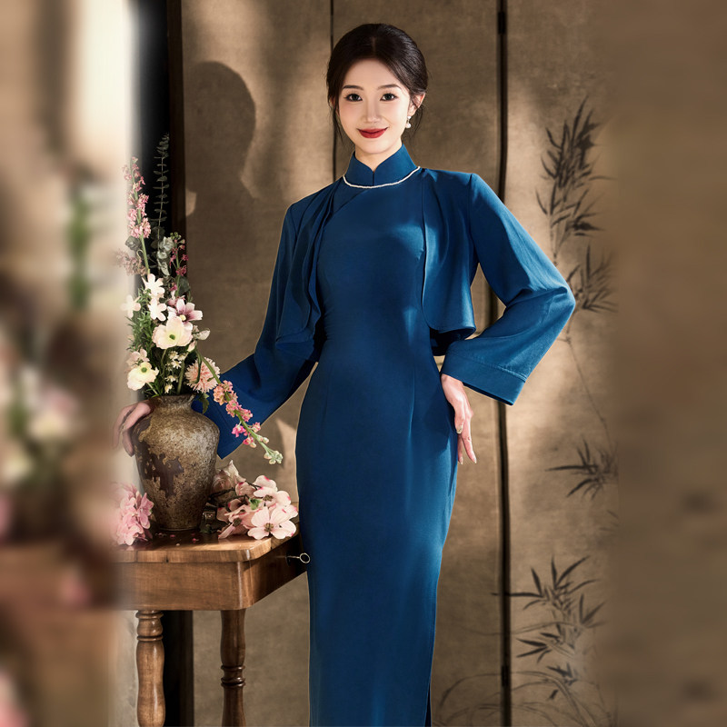 尘记【清如许】旗袍新款女小个子改良大气年轻日常可穿连衣裙9099