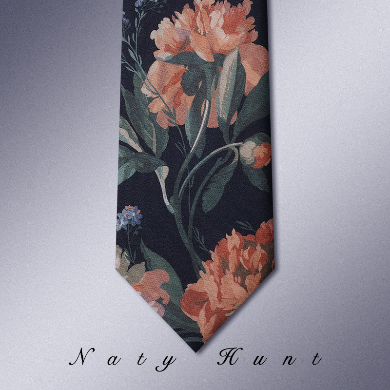 【LIBERTY面料】Natyhunt经典花朵印花领带男士高端休闲礼盒装7.5