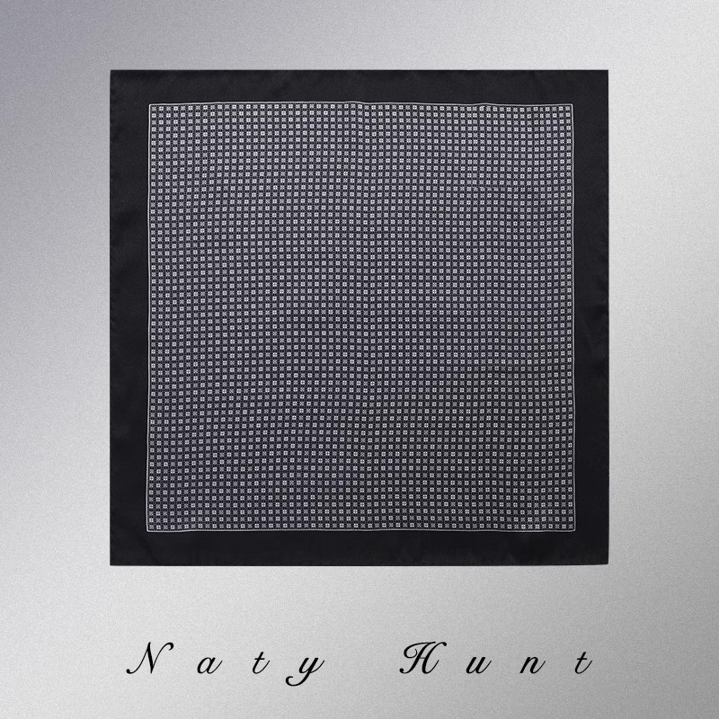 Natyhunt男士商务正装真丝印花口袋巾100%桑蚕丝手巾高端礼盒装