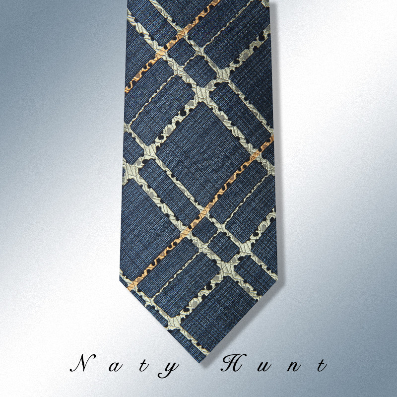 Natyhunt英式复古风艺术学院格纹真丝男士领带商务休闲礼盒装