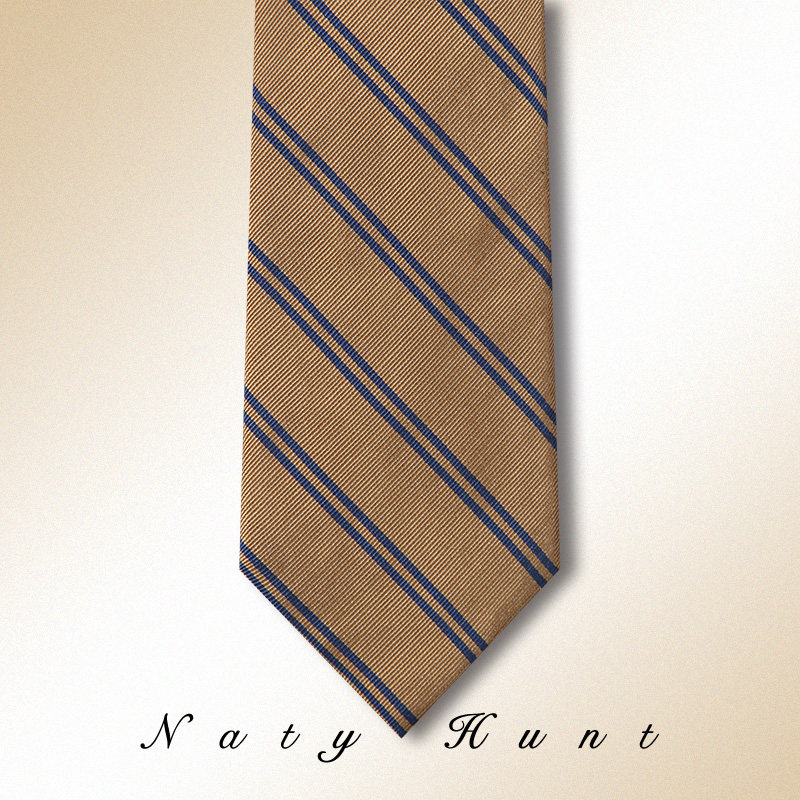 Natyhunt真丝领带正装男士英伦条纹斜阳茶话手打高端轻配饰礼盒装