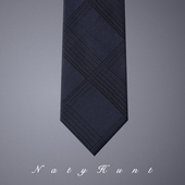 7c窄版 Natyhunt暗蓝格纹桑蚕丝领带男商务正装 高端手打免打礼盒装