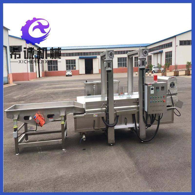 兰花干油炸机设备豆腐串油炸机自动臭豆腐油炸机电加热连续式刮渣