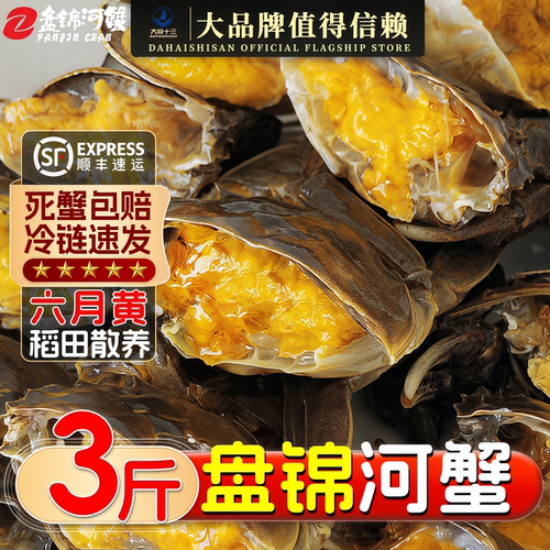 盘锦河蟹鲜活六月黄活蟹公蟹现捕稻田蟹大闸蟹水产精美礼盒团购