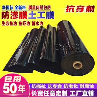 鱼塘防渗膜hdpe防渗土工膜复合膜防水布塑料薄膜护坡蓄水池防渗膜