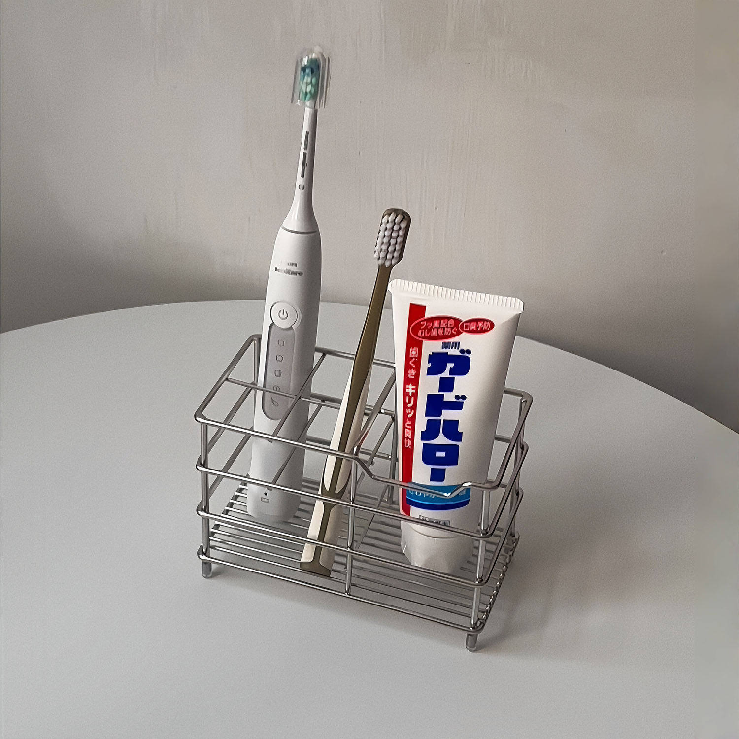 不锈钢牙刷架电动牙刷牙膏收纳架沥水牙具座置物洗漱台卫生间浴室
