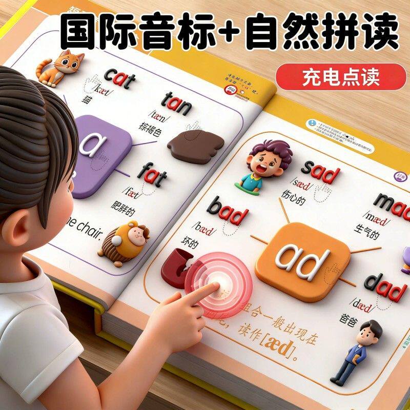 会说话的48个英语音标和自然拼读点读机笔单词记背神器学习有声书