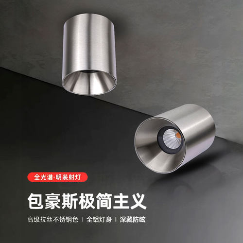 包豪斯工业风明装射灯不锈钢筒灯