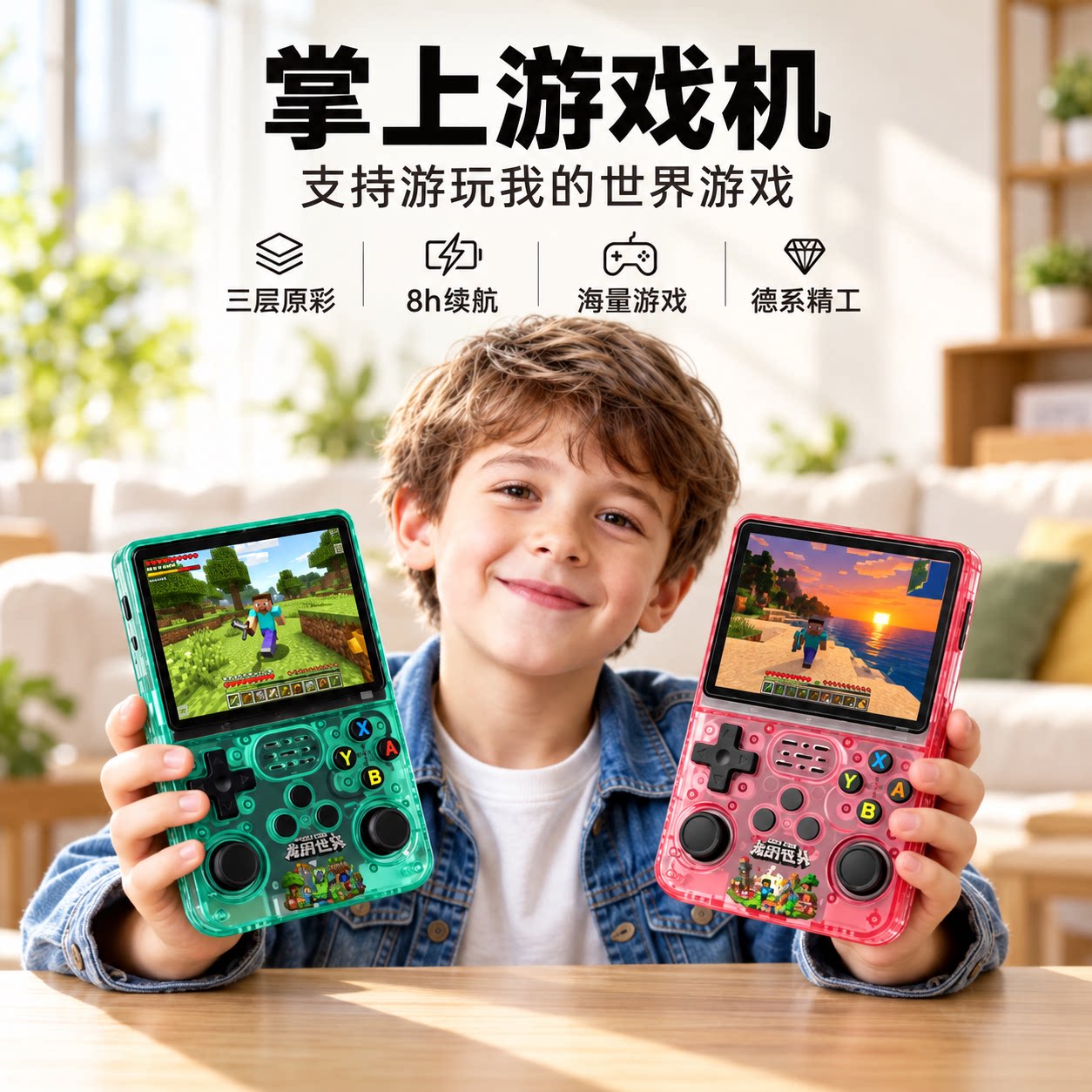正版我的世界r36s高清游戏机2026新款掌上游戏机复古psp街机男孩