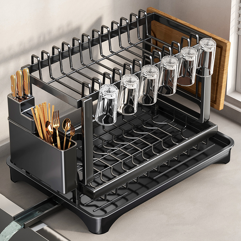 厨房碗碟收纳架置物架碗盘沥水架碗架家用多功能碗筷收纳盒