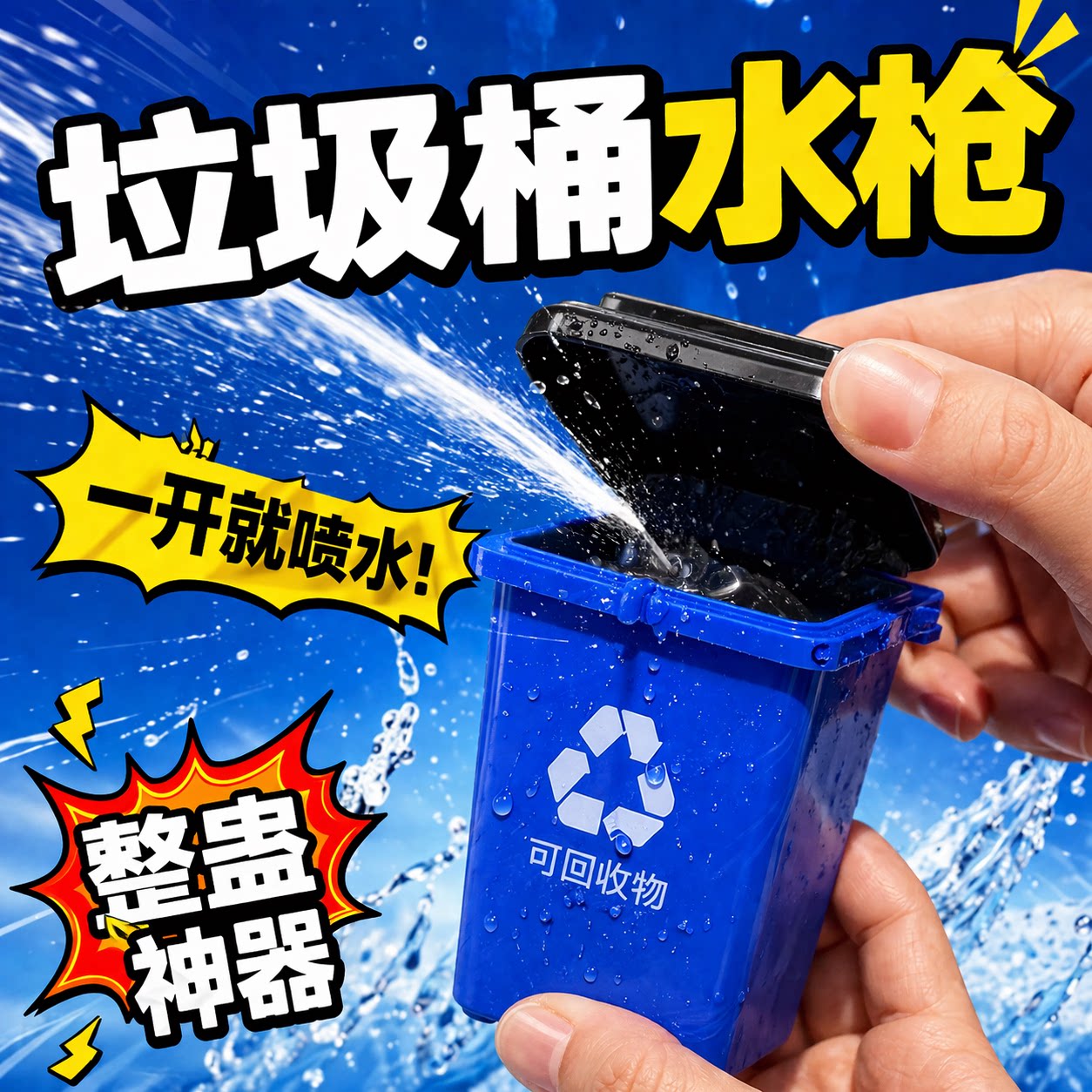 2026新款桌面垃圾桶水枪整蛊同桌趣味小学生恶搞怪玩具男女孩礼物