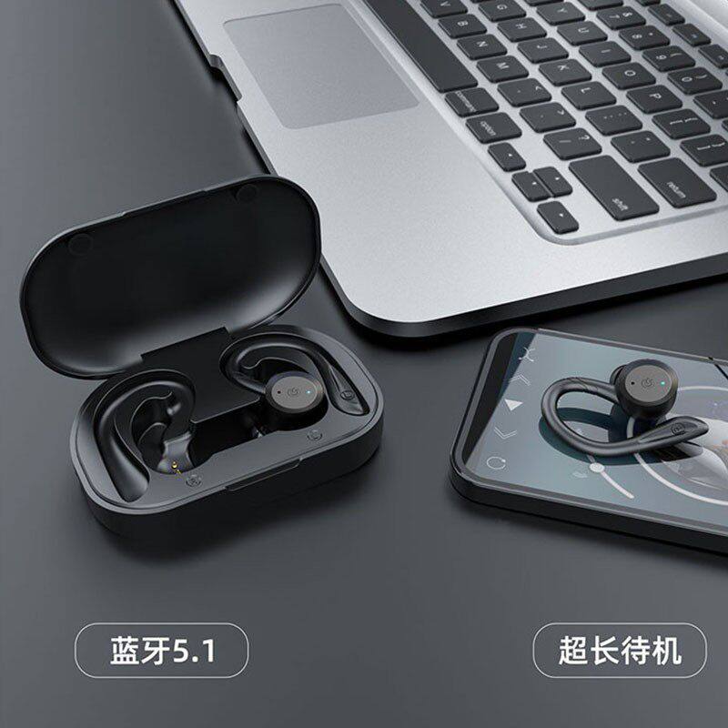 IPX7防水真无线蓝牙耳机支持语音控制 长续航耳挂式运动耳机