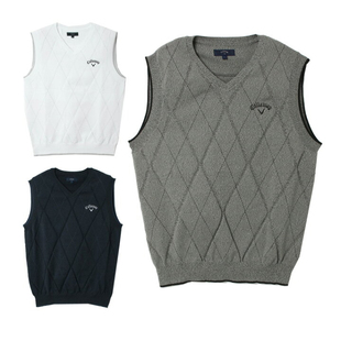 22224 出口余日单高尔夫服装男士春秋v领菱格针织马甲背心弹力 L