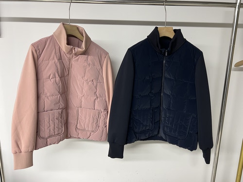 40a02 出口韩国余高尔夫球服女士立领纯色长袖羽绒服拉链外套