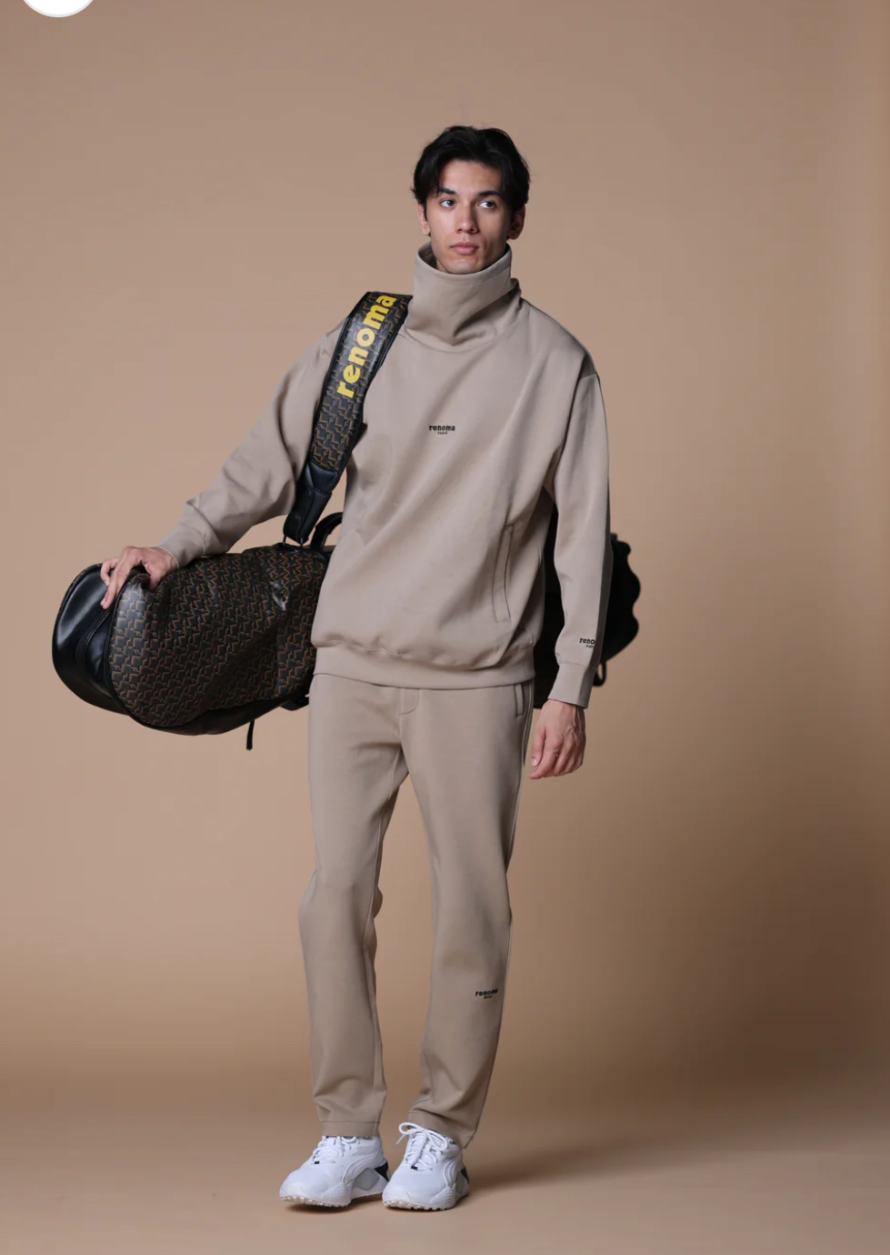 22205 日本潮牌高尔夫男士秋冬新款太空棉弹力高领围脖套头卫衣