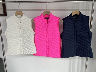 5T130 韩单高尔夫球服女上衣冬季立领标志纯色百搭保暖羽绒马甲